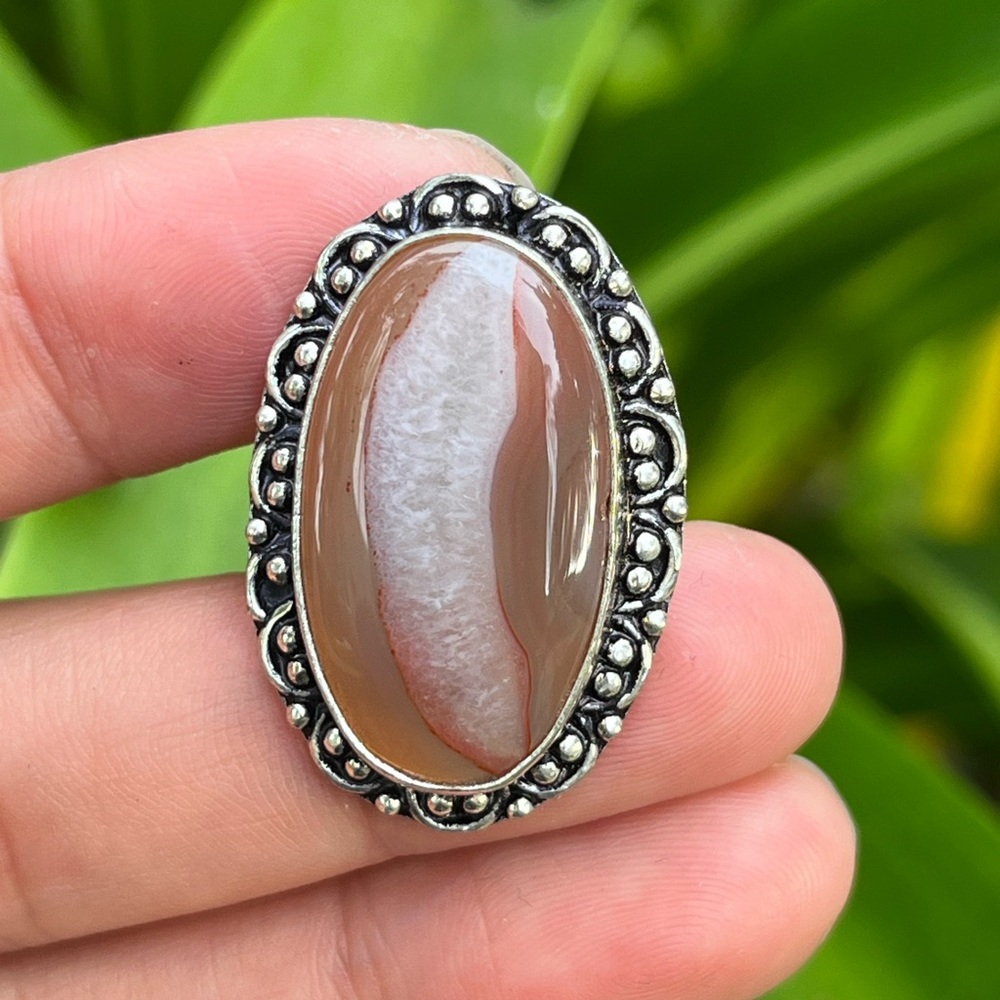 Silver plated‎ druzy agate ring